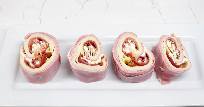 Keto pinwheel. Ham, turkey,, cheese and bacon rolled into a wheel