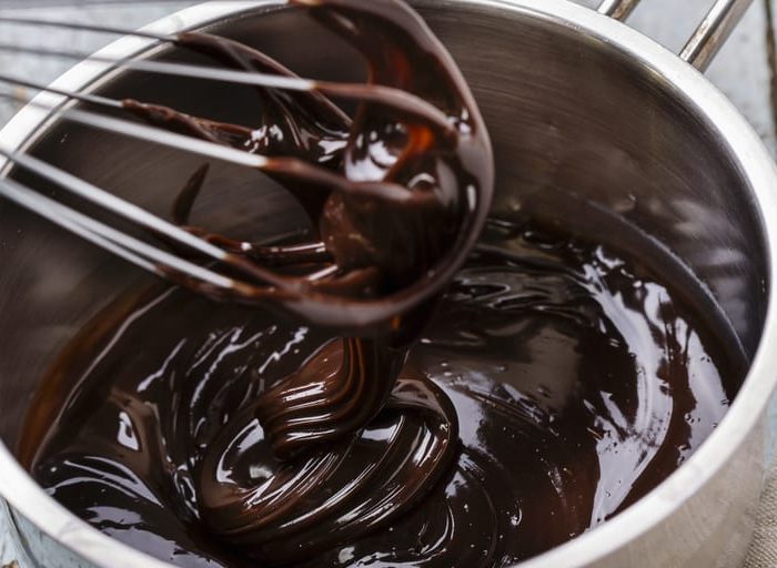 keto chocolate ganache in pot