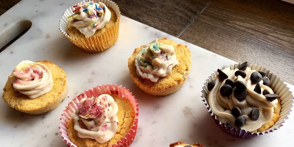 keto birthday cake cupcakes