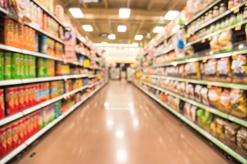 Grocery aisle containing new keto snacks