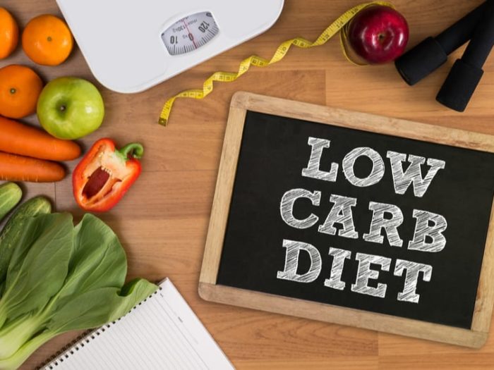 Low carb diet written on a chalkboard