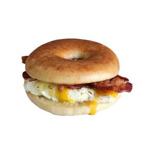 Bacon & Cheddar Breakfast Sandwich on Whole Wheat Bagel