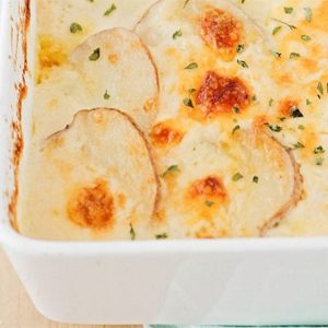 Cheddar Cheese Potatoes Au Gratin, prepared as directed