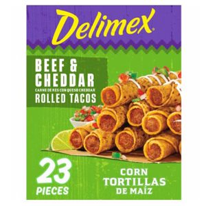 Beef & Cheddar Corn Rolled Tacos, frozen