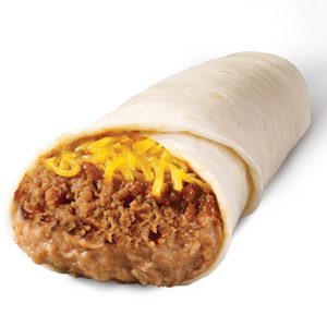 Combination Burrito with Cheddar Cheese, Chili & Refried Beans