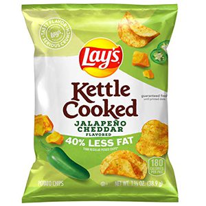 Kettle Cooked, 40% Less Fat, Jalapeno Cheddar Potato Chips