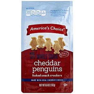 Whole Grain Cheddar Penguins Baked Snack Crackers