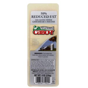 50% Reduced-Fat Cheddar Cheese, Average All Varieties