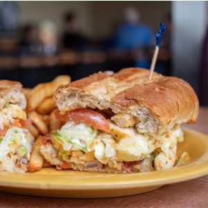 Ham & CHeddar Toasted Multigrain Hoagie with fries