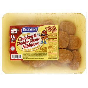 Redi-Serve, Chicken & Cheddar Cheese Nibblers, Breaded & Cooked, Tray Wrapped