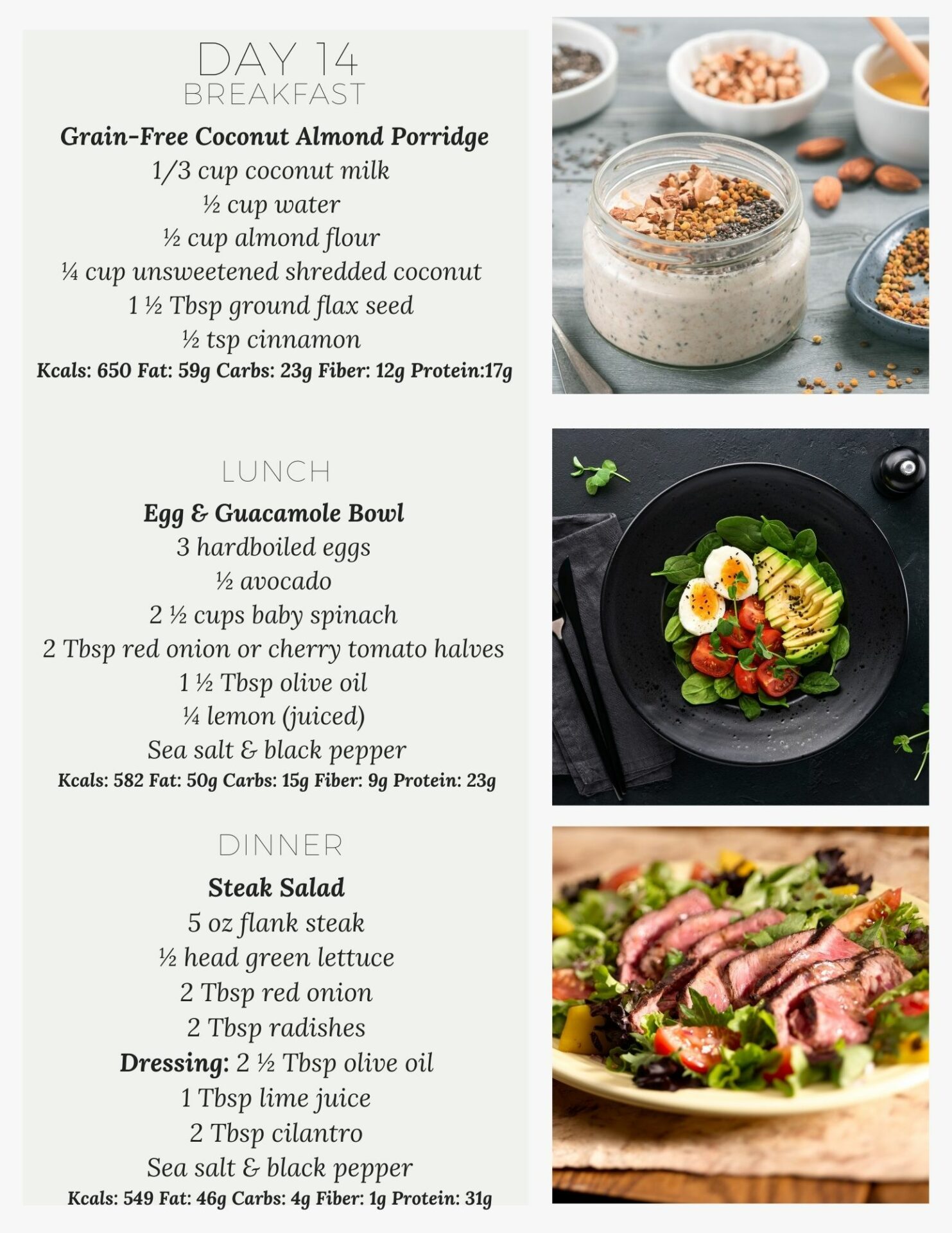 1800 Calorie Keto Meal Plan Day 14