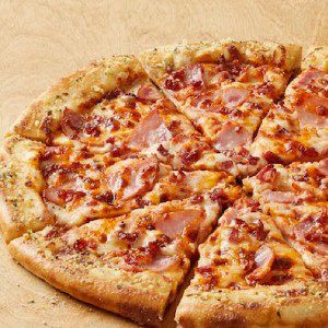 Large Thin Crust Bacon, Cheddar & Ham Pizza