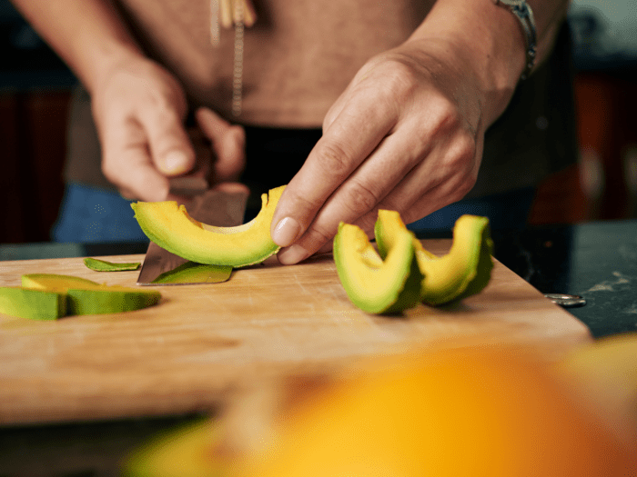 Starting keto by slicing avocados