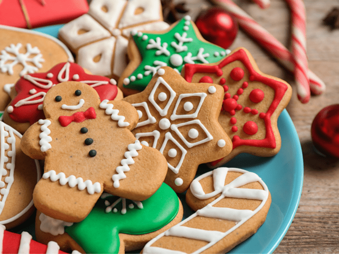 Keto Christmas cookies on a plate