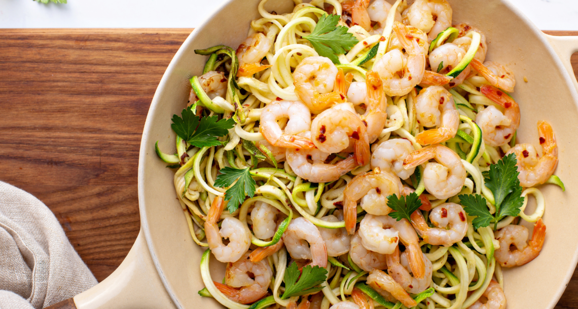 Shrimp and keto zoodles recipe